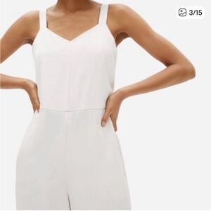 Everlane Japanese GoWeave Slip Jumpsuit. Size 10. Pale Pink/ cream.